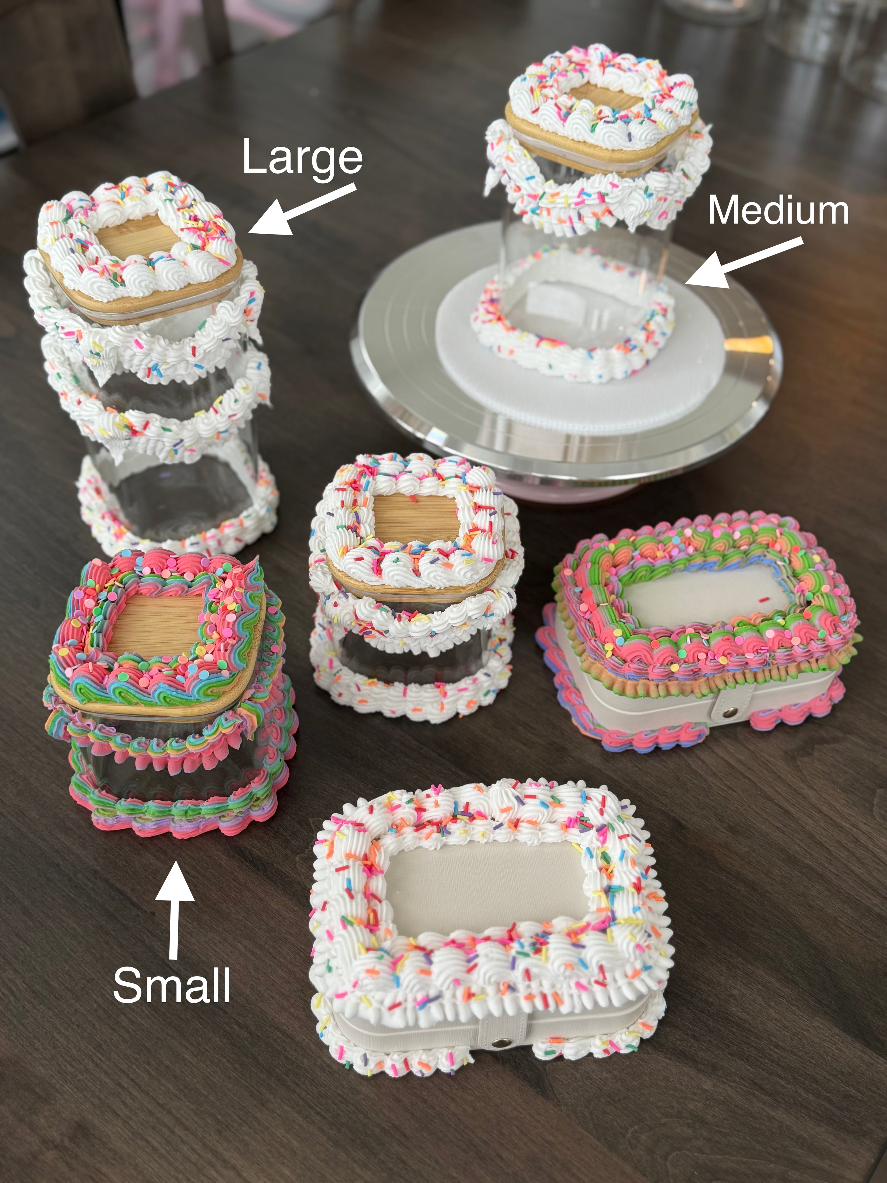 Fake Cake Glass Jar - Large