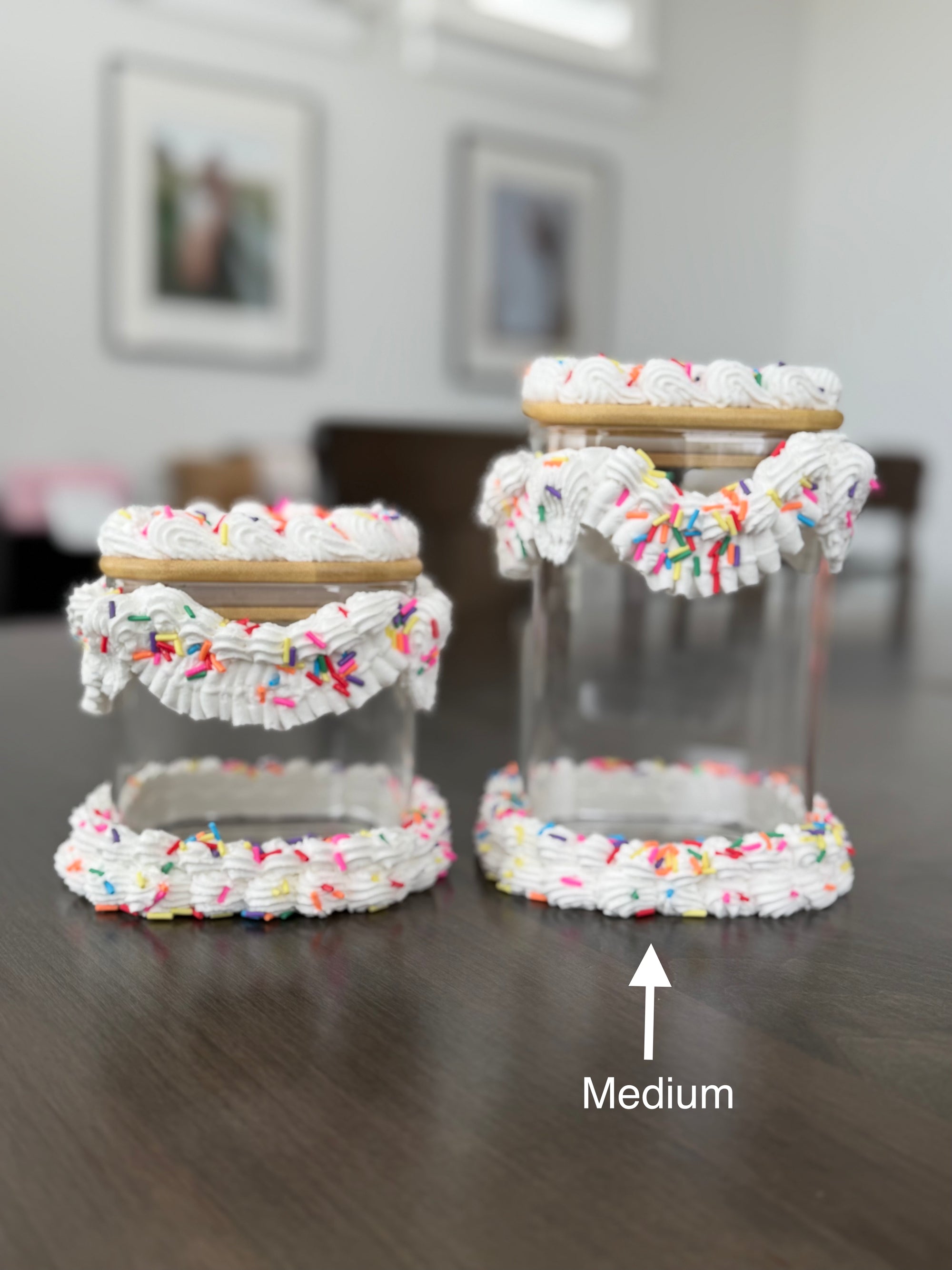 Fake Cake Glass Jar - Medium