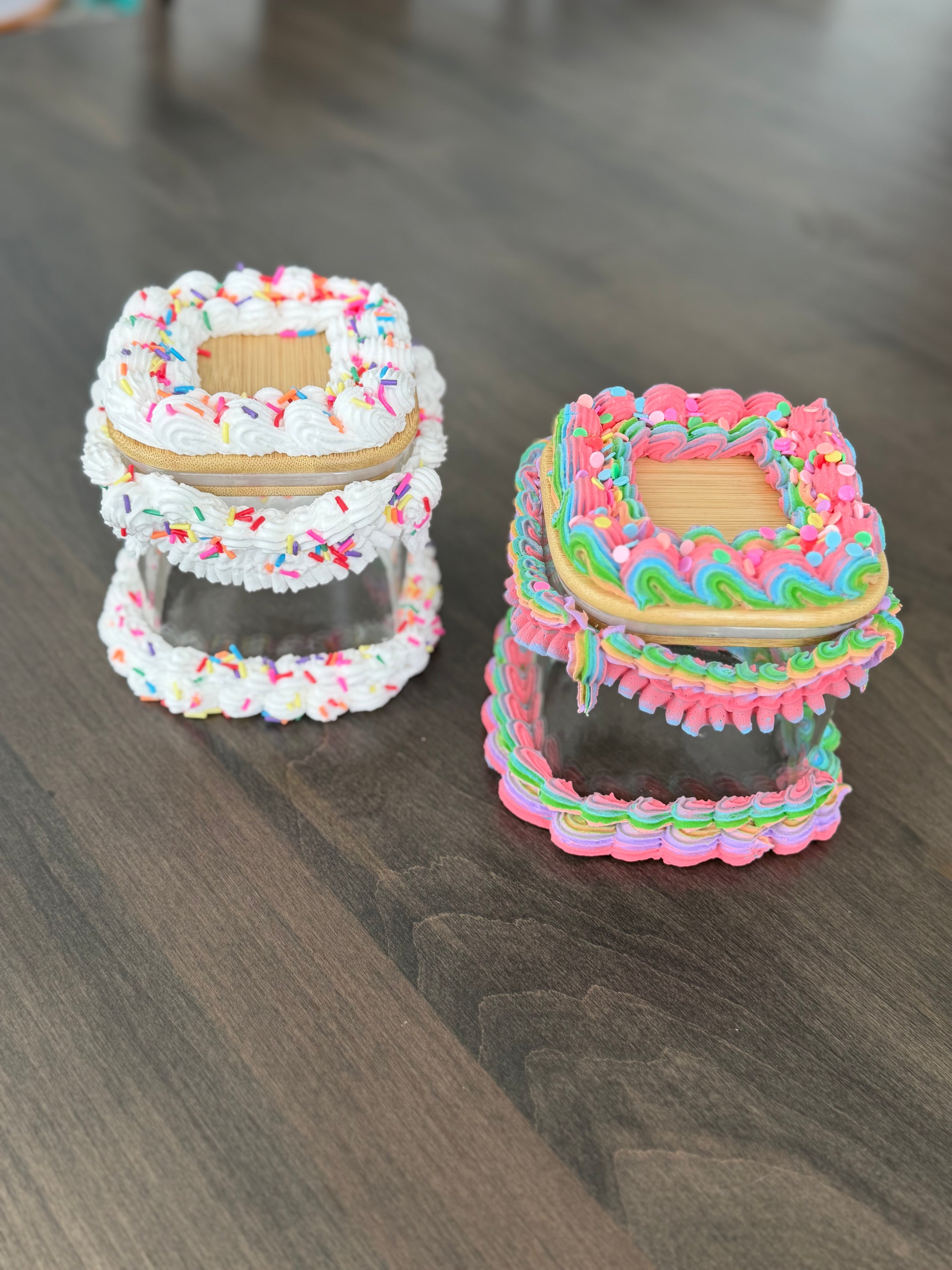 Fake Cake Glass Jar - Small