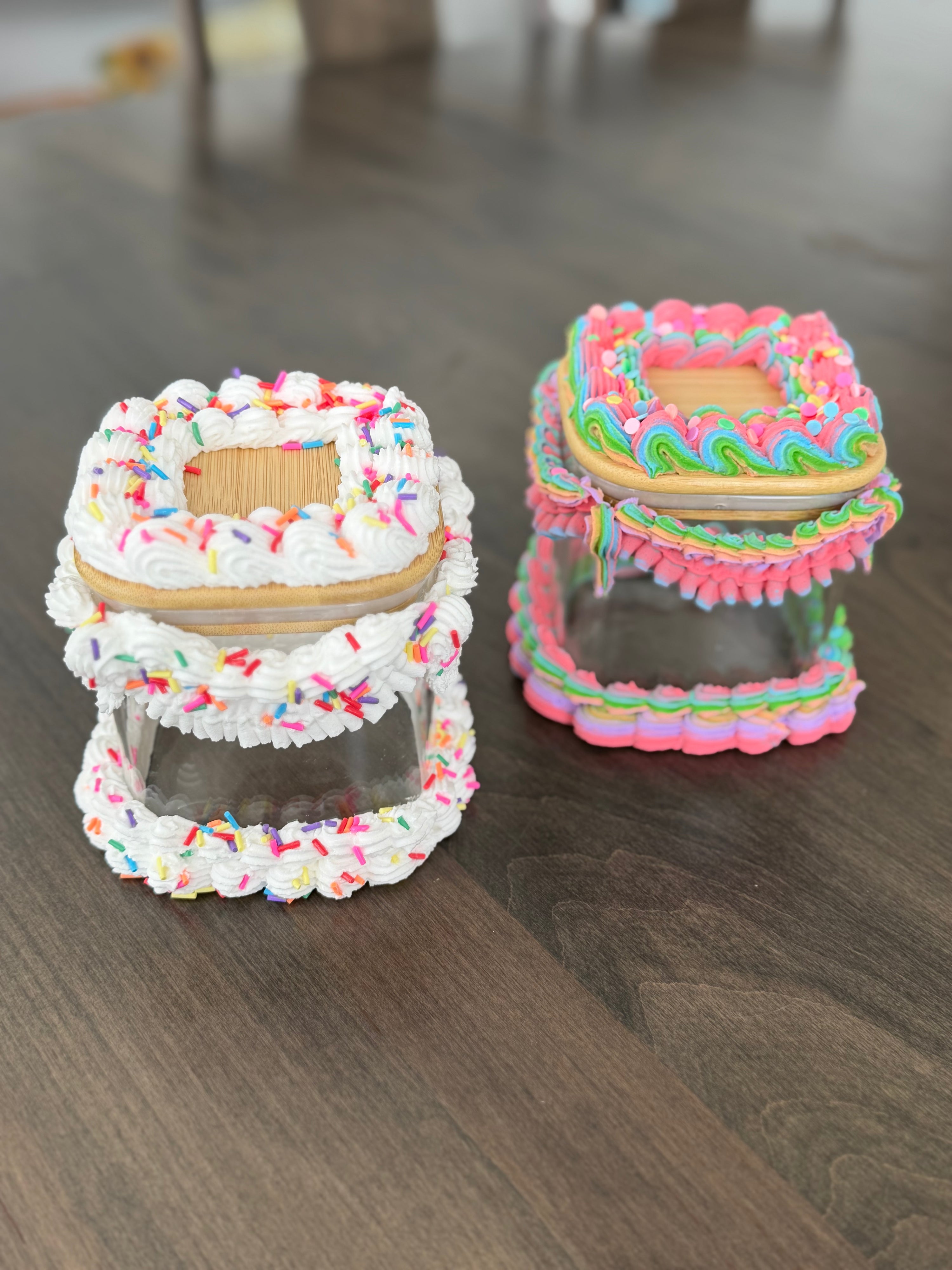 Fake Cake Glass Jar - Small
